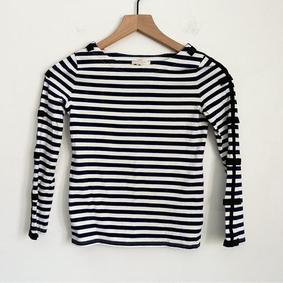 Kate Spade Striped Long Sleeve Top Blue White - Picture 1 of 8
